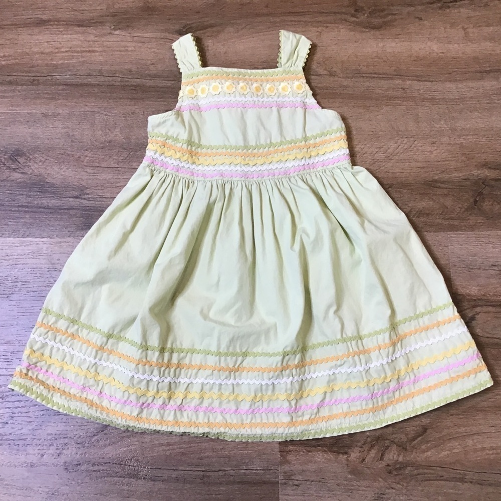 GYMBOREE Dress Size 4 Easter Spring Summer Sun Tank Ric Rac Cotton